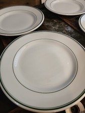 Jackson China Vitrified Restaurant Ware Dinner Plate Green Strip 9.75 Diner Set