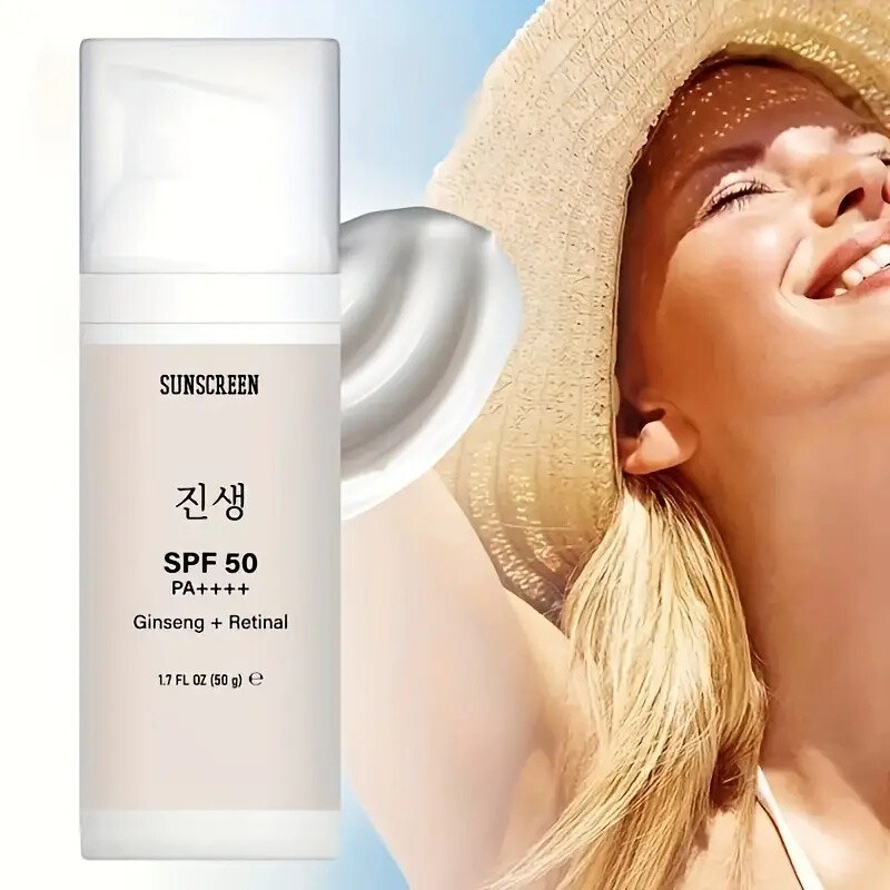 Face Sunscreen SPF 50 1.7 fl Korean Ginseng Extract Skin Care Soothing & Nourish-image
