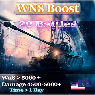World Of Tanks| WN8 BOOST Game | 20 BATTLE |  Wn8 5000+| Win 75+ | 1 Day | NA/EU