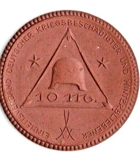 10 马克 1921 年 Notgeld 柏林德国 Meissen 瓷币 UNC Scheuch #357a — 第 2/4 张图片