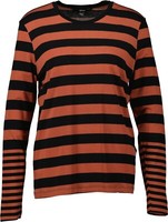 Neu! Vero Moda Damen Langarmshirt Gr. L Burgunderrot-Schwarz Gestreift
