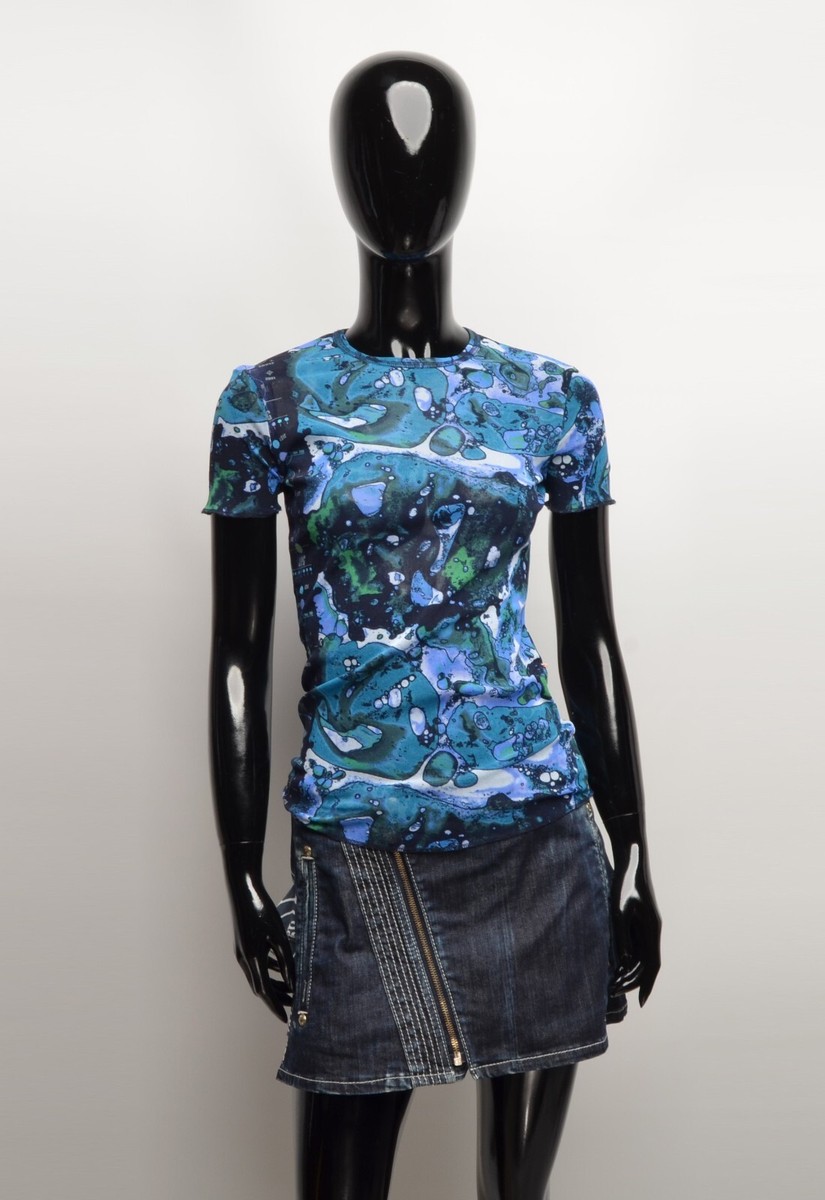 トップス jean paul gaultier Vintage short sleeve Vintage Iconic JPG Jean Paul Gaultier Mesh Bacteria SS 2001