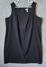 Catherines Women's Sleeveless Square Neck Solid Little Black Dress Plus Size 28W