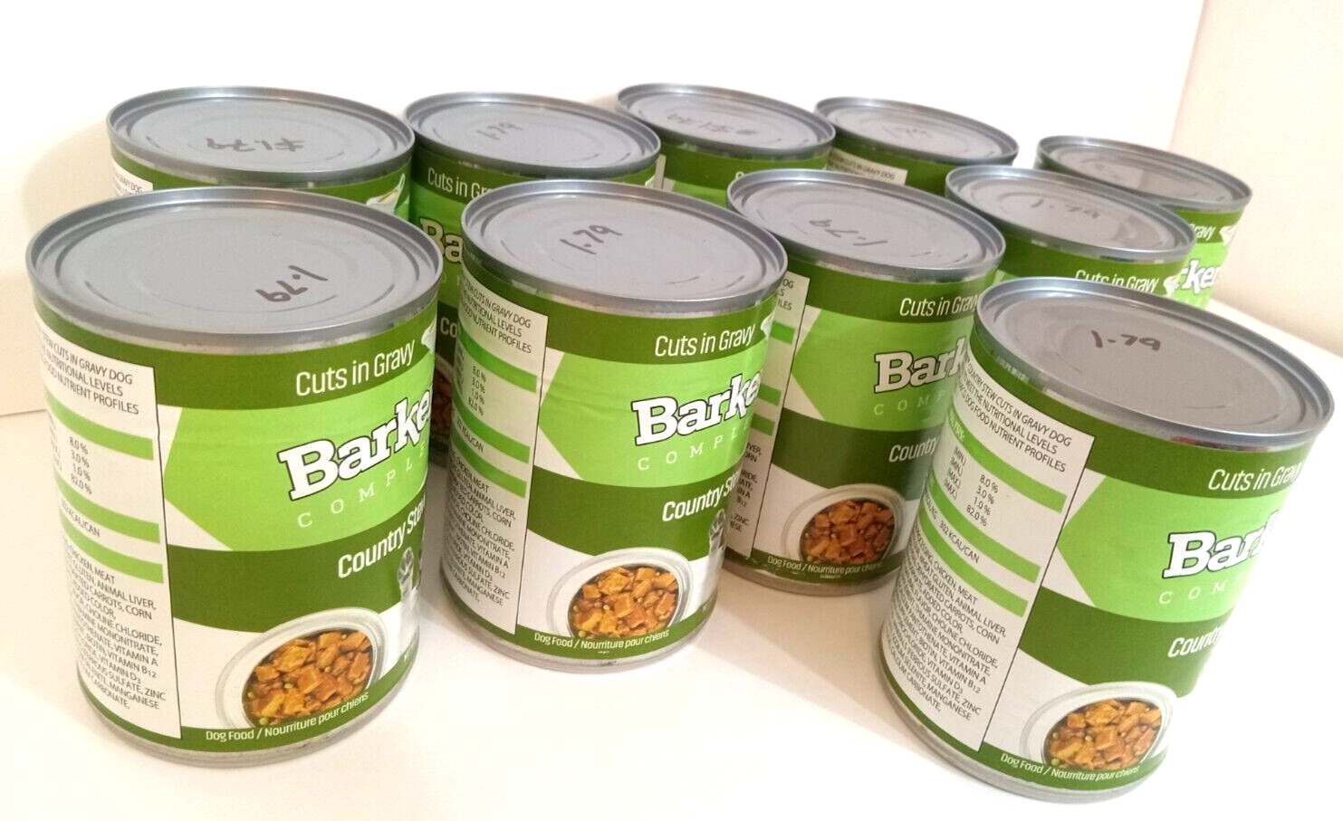 Barkers Complete Dogfood Cuts In Gravy Country Stew 12 Cans 13.2 Oz Exp 10/25
