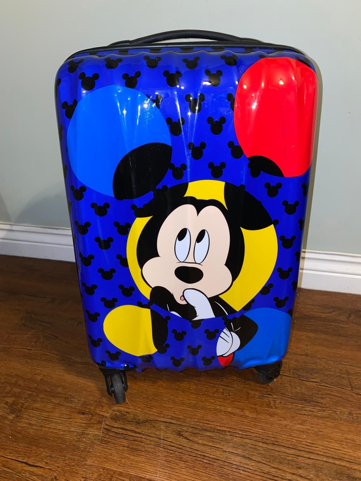 maleta american tourister disney micky mouse azul cabina tamaño