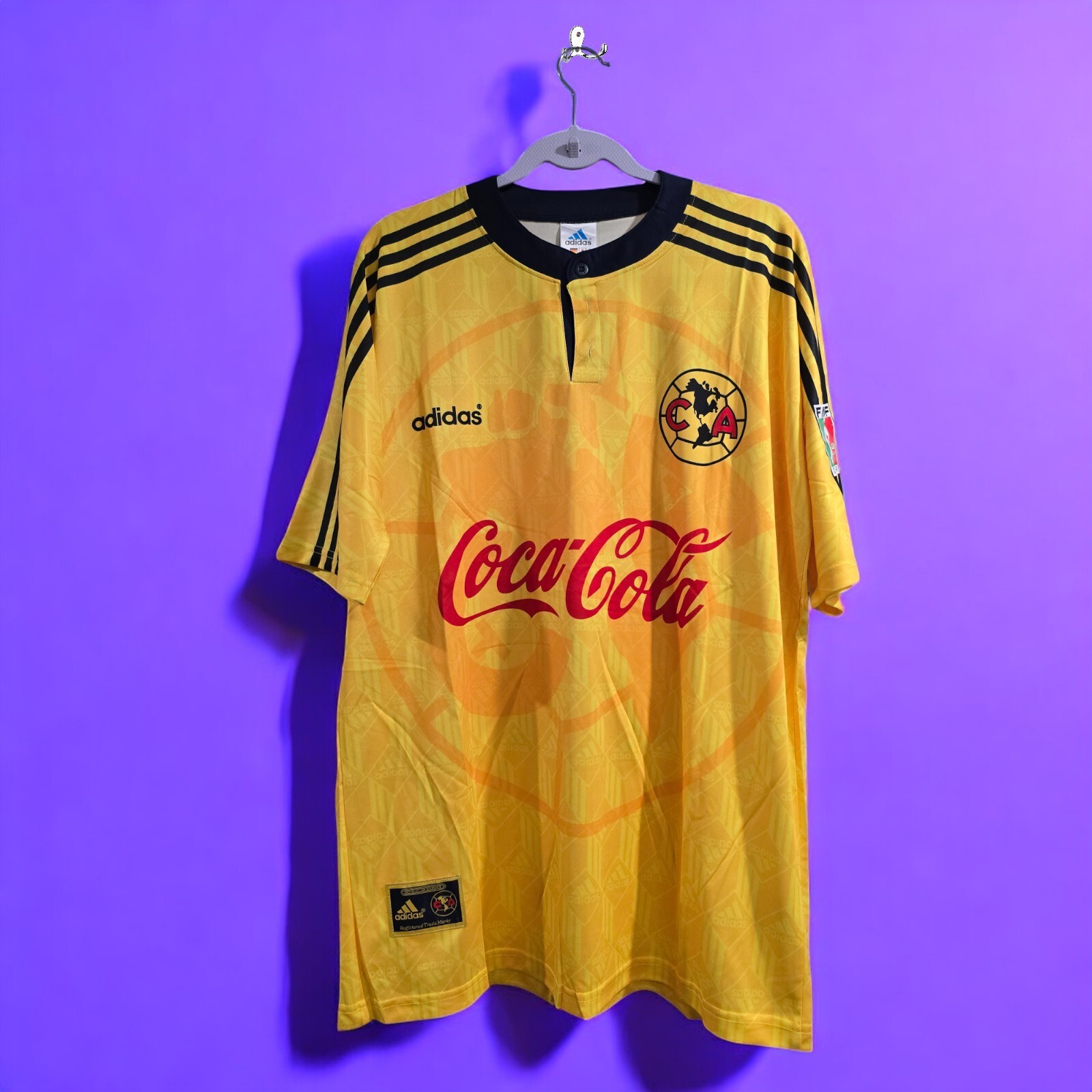 Aguilar del America Home 97/98 - Yellow - Medium (Run Small) Jersey Soccer
