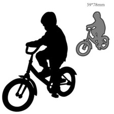 Kid Riding Bike Metal Cutting Dies Cut Die Mold Decoration Scrapbook Card Craft