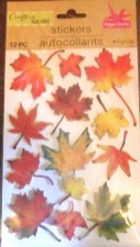 Fall Autumn Leaves Colored Maple Red Yellow Orange Crafter's Square Stickers