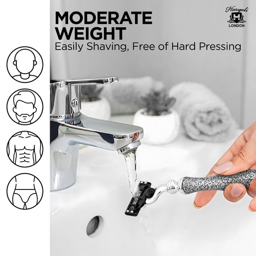 3 Edge Razor for Men, Women's Razor, Ergonomic Men's Razor Metallic Grey - Picture 5 of 9