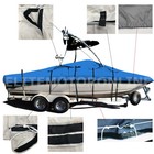 Deluxe V-Hull Fishing Runabout boat w/Ski Wakeboard Tower Boat Cover 24'L