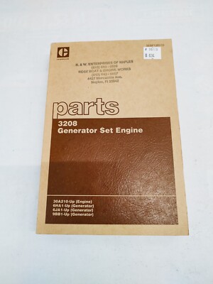 Caterpillar 3208 Generator Set Engine Parts Manual 30A210-Up SEBP 1385-03