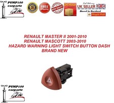 HAZARD SWITCH FOR RENAULT MASTER / MASCOTT  2001-2010  WARNING LIGHT BUTTON DASH