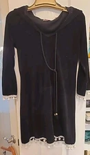 Juicy couture Hooded Terry cloth dress/ Bathing Suit Cover-up. Sz XS. black. B22