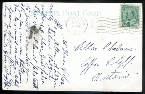 ST. THOMAS Ontario Postcard 1908 Michigan Central Railway Bridge - Picture 2 of 2