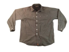 Jesse James Workwear Canva Jacket Shacket Men Large Grey Snap Button Heavy Coat