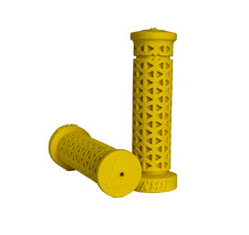 AME SOFT Zone Flangeless BMX MTB Bicycle Grips - Made in USA - YELLOW