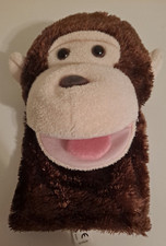 Aurora Monkey Hand Puppet Brown Plush 9.5"
