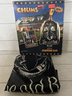 Vintage CHUMS Halloween The Old Bag Witch 28'' x 34'' Fabric Leaf Bag Cover New