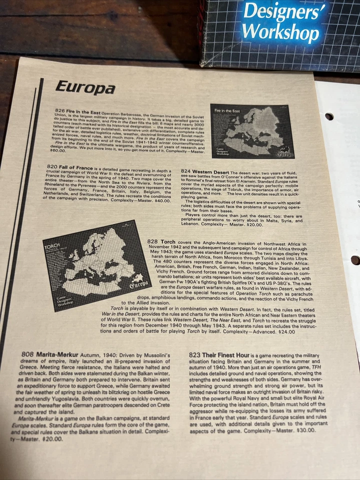GDW 1984 - España y Portugal - Segunda Guerra Mundial Serie Europa Juego X (SIN PERFORAR) Foto 4 de 4