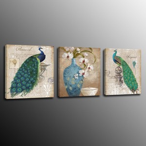 Canvas Print Peacock Bird Picture Painting Wall Art Home Decor Poster 3pcs Ebay
