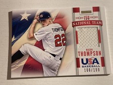 2013 Panini USA Baseball Game Used Jersey /199 Mason Thompson 18