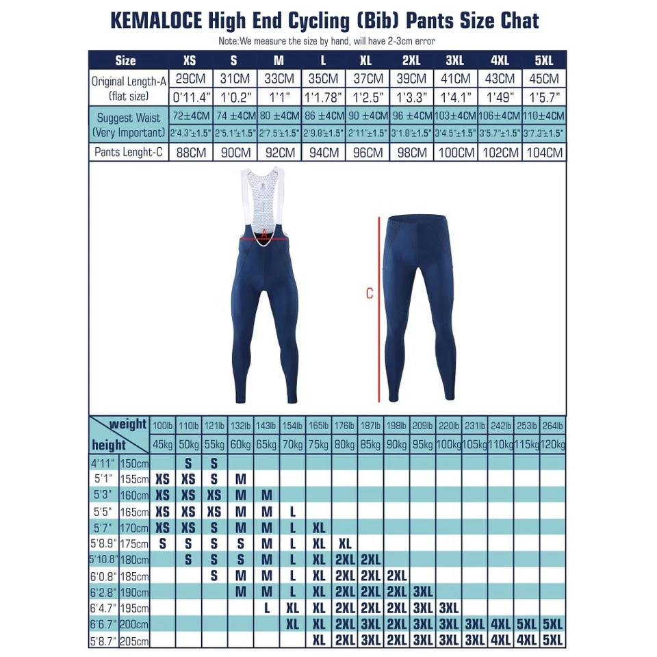 KEMALOCE Cycling Pants Men Long Summer&Autumn Black&Grey Bicycle Bike Bib Pants - Image 2 of 4