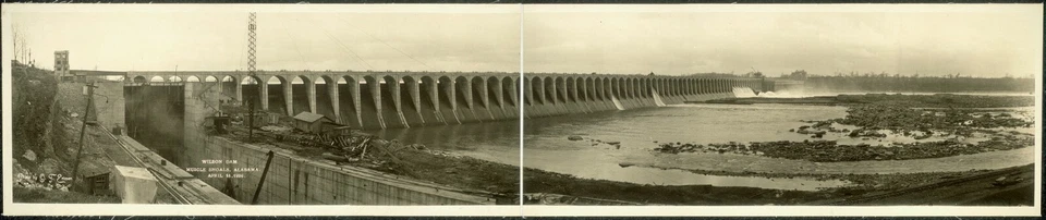HISTORIX 10" x 42" Panorama 1926 Wilson Dam, Muscle Shoals, Alabama