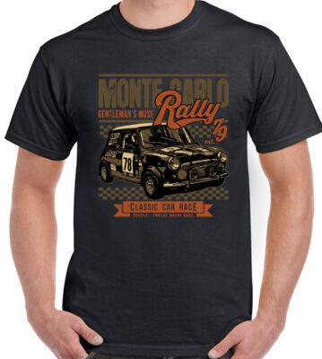 Monte Carlo Rally T-Shirt 79 Herren Retro Mini Rennen Klassiker Clubman