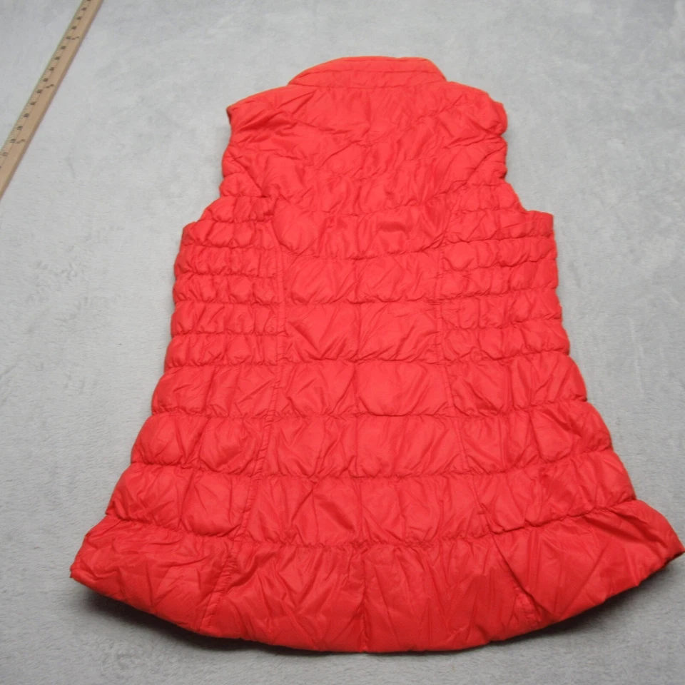 Chaleco Athleta Plumón de Ganso Mujer Pequeño Naranja Downalicious Cremallera Completa Acolchado Puffer Foto 3 de 4