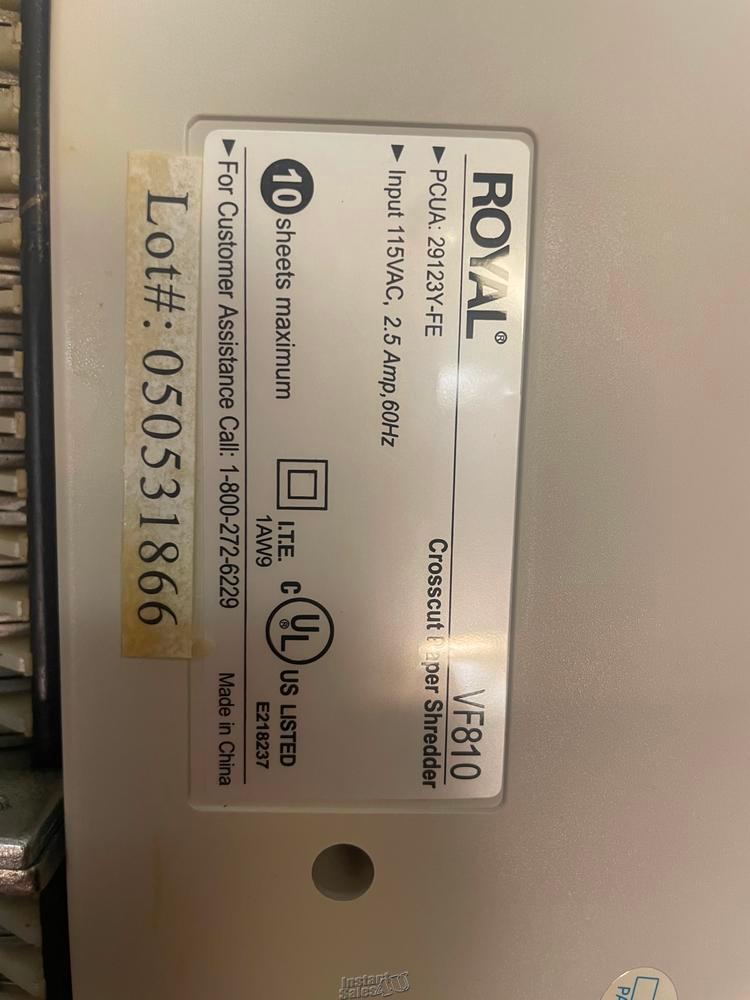 Royal - Vertical Feed Paper Shredder VF810