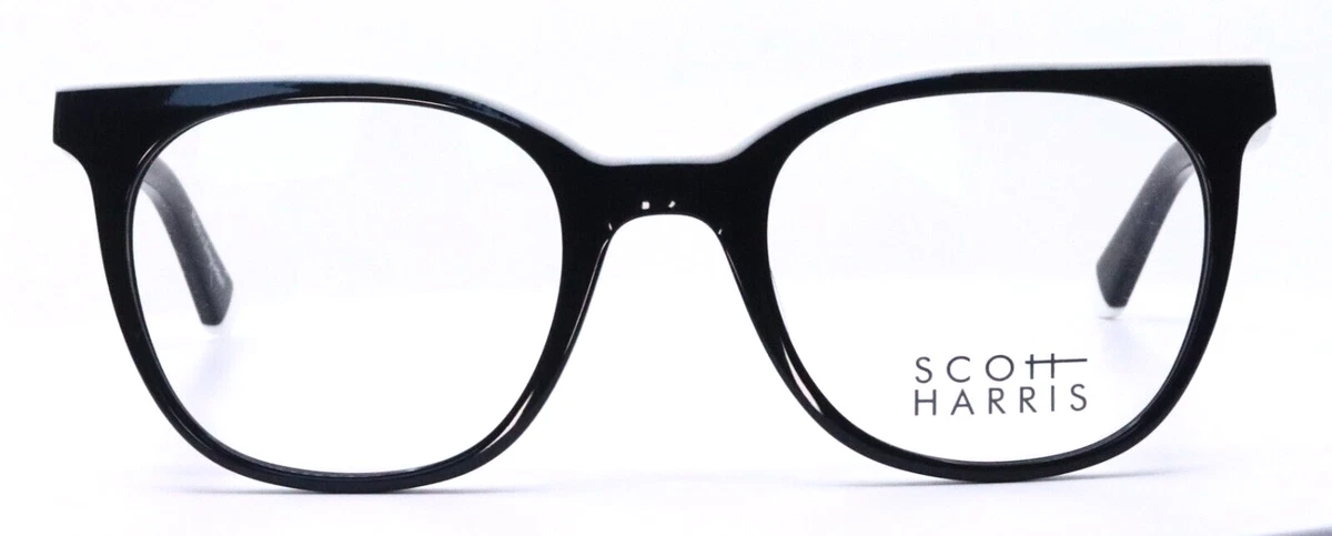 SCOTT HARRIS SH 622 C1 Black White Womens Square Eyeglasses 49 20