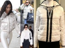 5K Chanel 2014 Coco Nege White Black Logo Ski Coat 34 36 38 2 4 6 Jacket Top M S