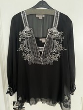 Wunderschöne Tunika, Schwarz, Silber, V. Gianni F. , Gr. 50/52 l