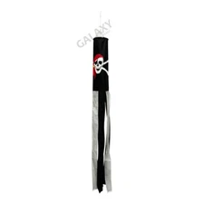 Skull with Red Scarf Windsock 5ft Long Shiny Poly Windsock / Jolly Roger Flag