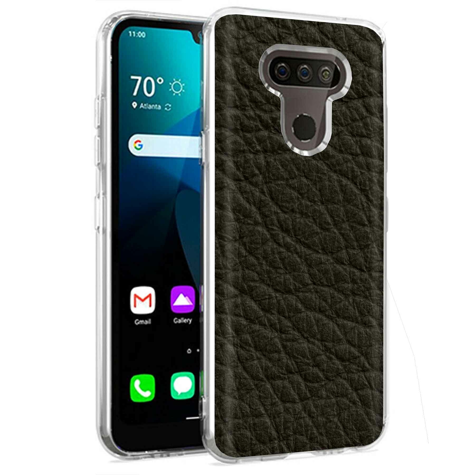 Phone Case for LG Harmony 4,Xpression Plus 3,K40S, Black Leather Print