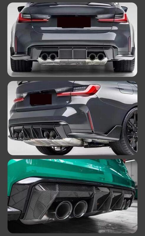 Real Carbon Fiber Rear Bumper Lip Diffuser Spoiler For BMW G80 M3 G82 ...