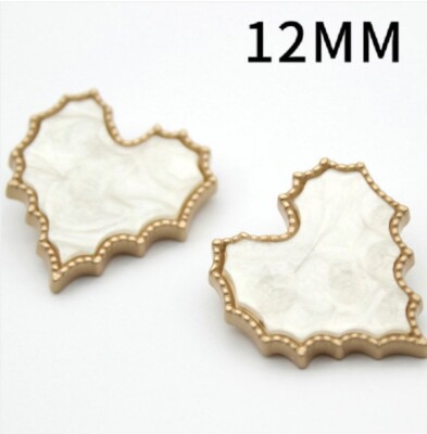 BUTTON CHARM FITS GINGER SNAPS STYLE JEWELRY MINI 12MM SIZE WHITE HEART #58