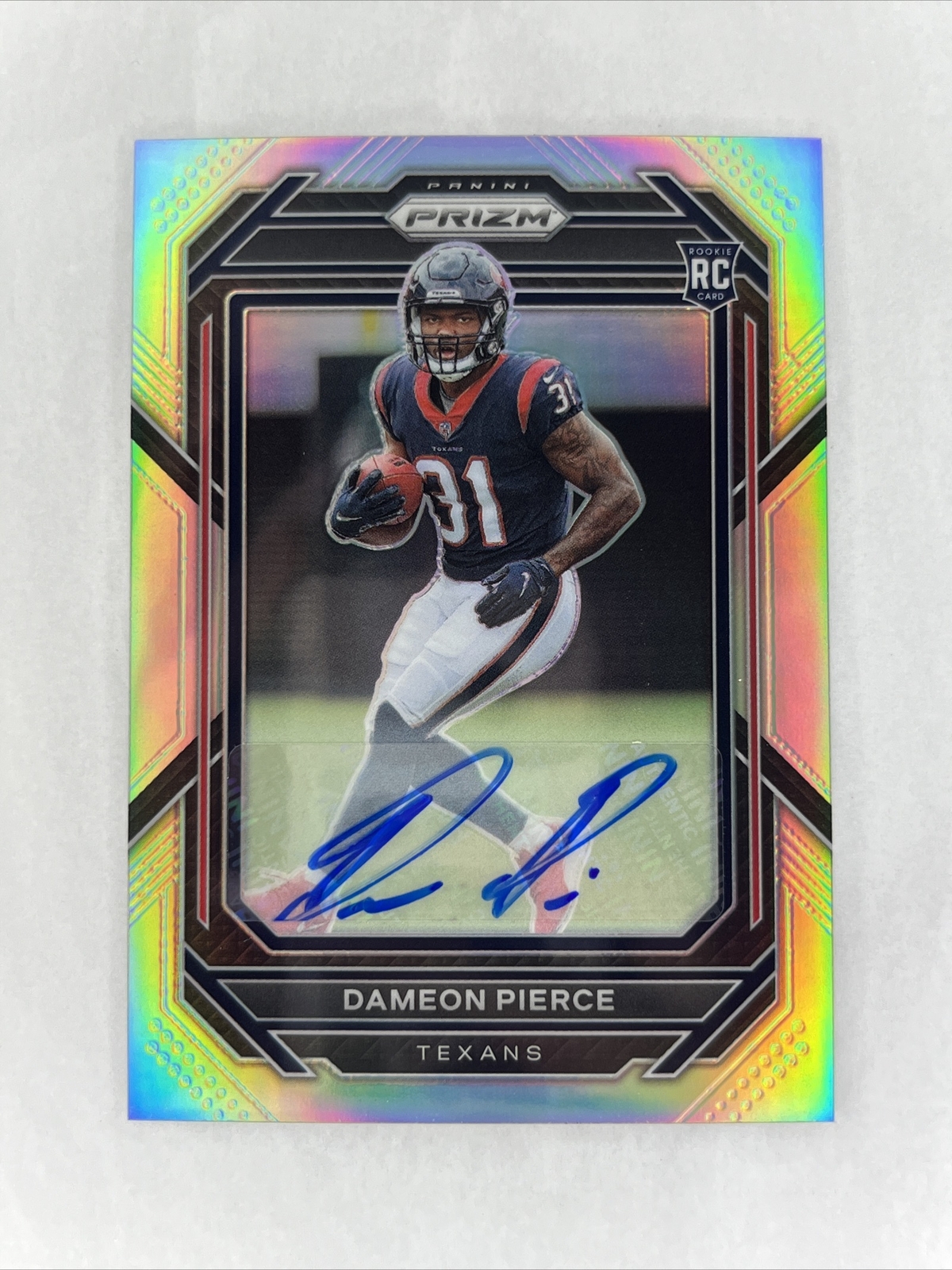 Dameon Pierce 2022 Panini Prizm Silver Rookie Card Auto RC #322 Houston Texans