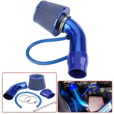 Blue Air Intake Kit Pipe Diameter 3" Cold Air Intake Filter+ Clamp+ Accessories