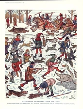 VINTAGE 1929 PUNCH CARTOON "ILLUSTRATED NEWS-ITEMS FROM THE PAST" XMAS HUMOR