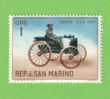 Briefmarke:San Marino 1962.1L.Alte Automobile.Duryea Mi.704 ungebr..Zust.s.Scan