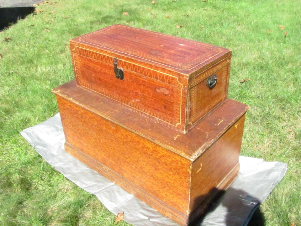 Manta antigua pintada en grano c. 1850 Foto 2 de 4