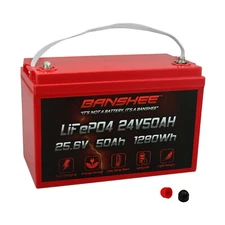 24V Lithium Battery 50Ah Lifepo4 Trolling Motor RV Battery Built-in BMS