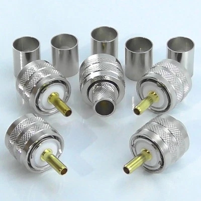 5pcs PL259 Crimp Plug Male for RG213 LMR400 RG8 Westflex 103, UHF Plug