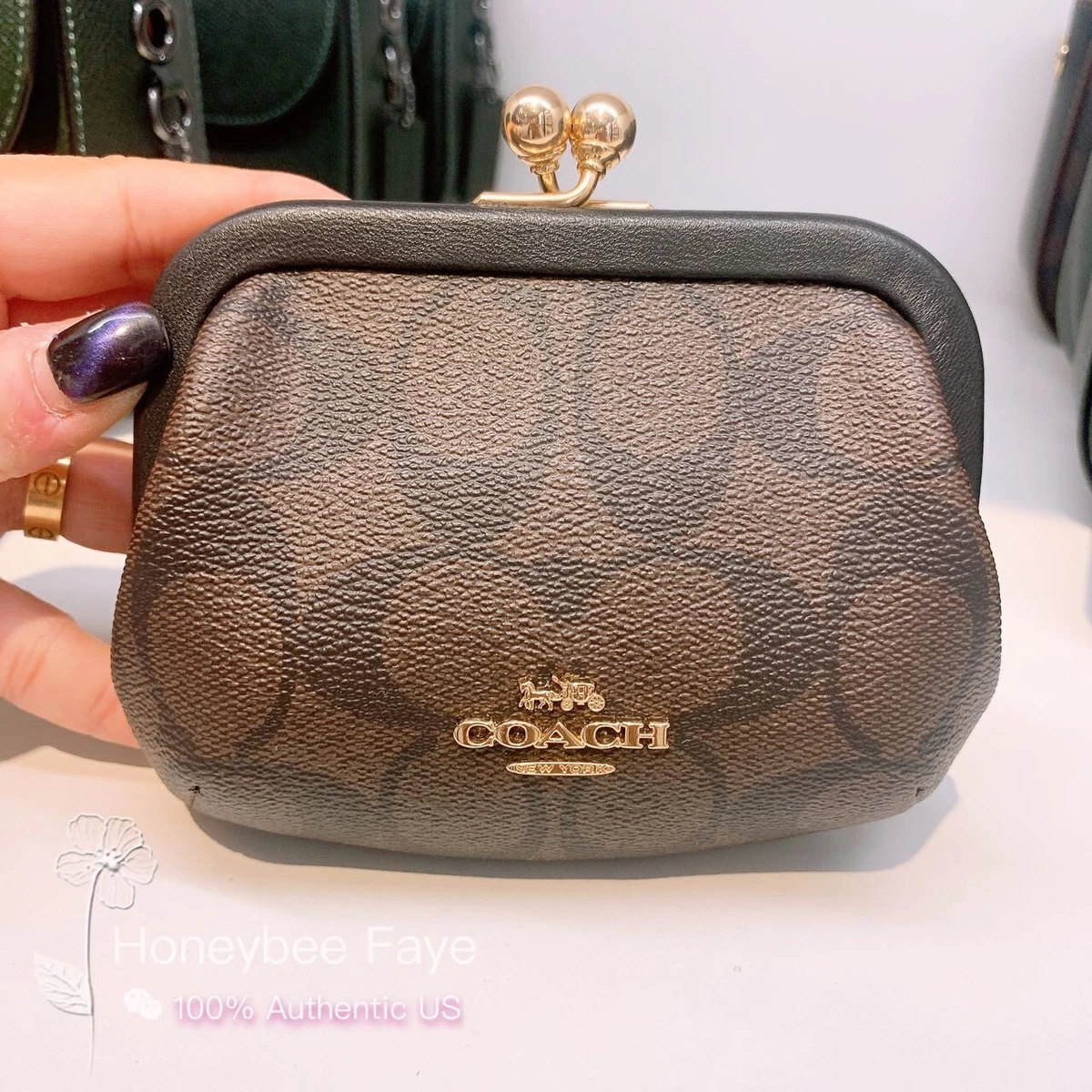 Coach kisslock card case sales