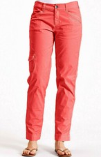 Fresh Produce L NWT Safari Broadcloth Ankle Pants Vibrant Poppy Stretch Cargo