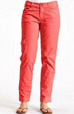 Fresh Produce S NWT Safari Broadcloth Ankle Pants Vibrant Poppy Stretch Cargo