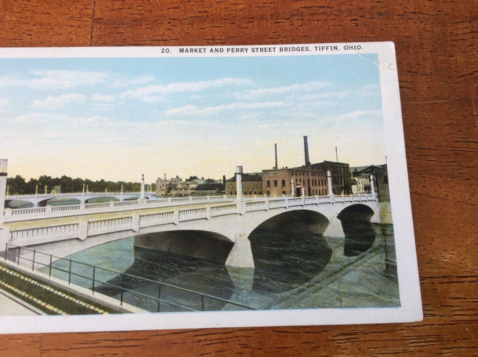 Postcard Tiffin, Ohio. Market and Perry Street Bridges. Unposted eBay