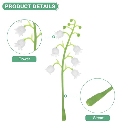 60-Pack Artificial Flower with Stems, Fake Lily of the Valley Flowers Leaf Decor - Picture 2 of 6