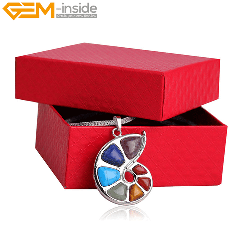 Natural Mixed Quartz Stone 7 Chakra Cocktail Snails Reiki Pendant Necklace Gift - Imagen 9 de 11